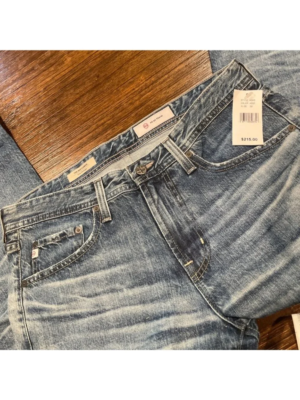 AG Matchbox Slim Straight Jean 32x33 Medium Wash Distressed Stretch AG-Ed Denim